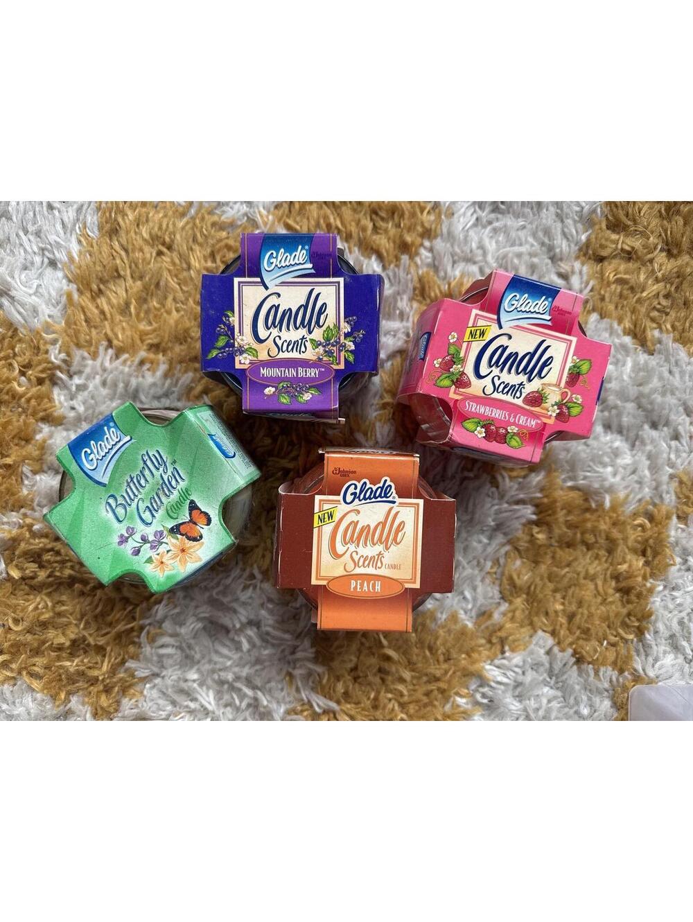 Lot 4 Vintage Glade Candle Scents 1990s-2002 NOS Strawberry Mountain Berry